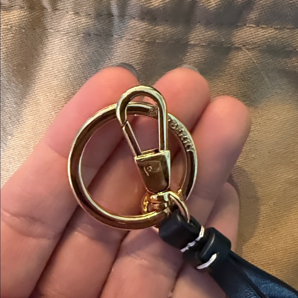 Burberry Black and White Leather Micro Bag Key Chain Holder - Picture 3 of 3